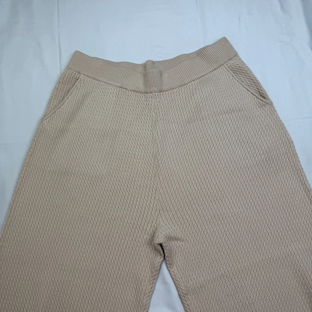 Cable knit Cream Color Wide-Leg pull on Pants - Picture 10 of 12